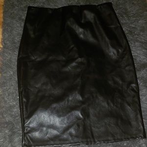 Faux leather skirt